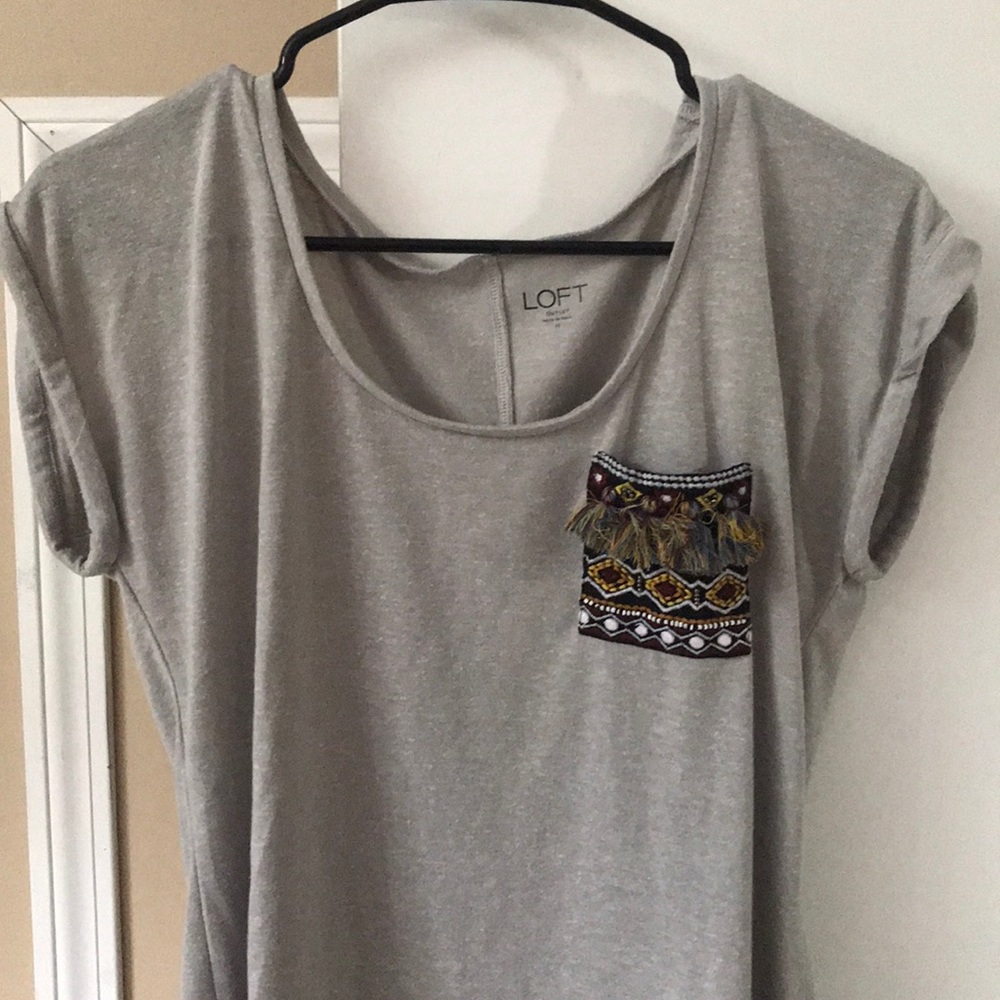 LOFT gray pocket t-shirt